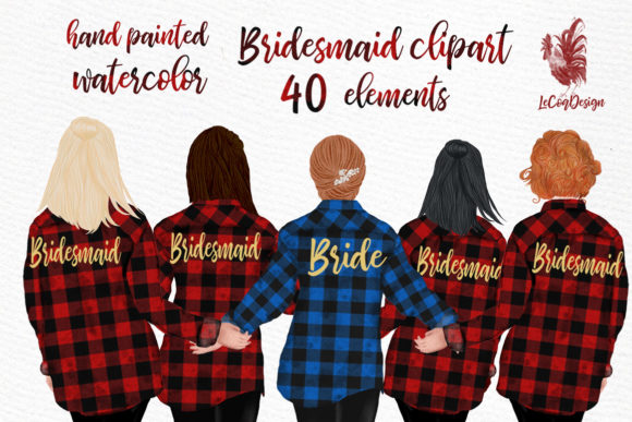 Buffalo Plaid Wedding Robes Clipart: Rustic Elegance for Your Designs