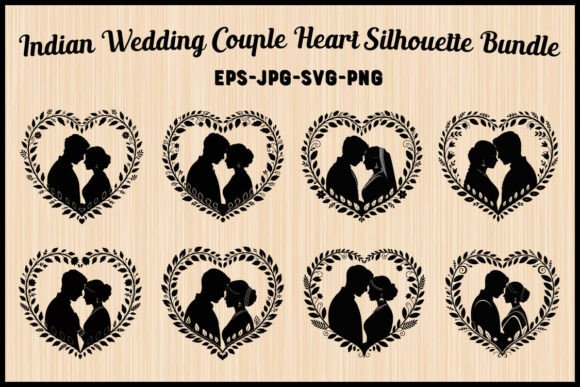 Celebrate Love with Indian Wedding Heart Silhouette Art