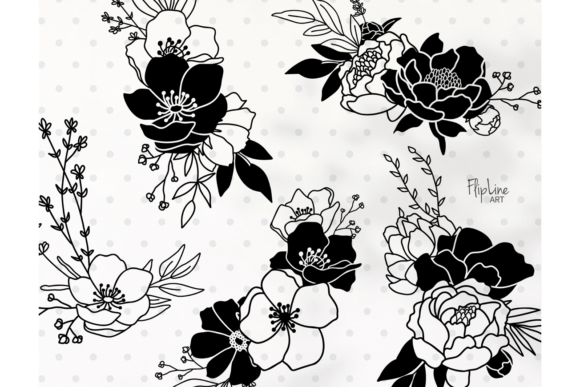 Effortless Elegance: The Boho Flower Bouquet SVG & PNG Wedding Botanical Clipart