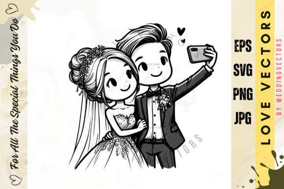 Elevate Your Designs with Wedding Couple and Love Vectors - C3220