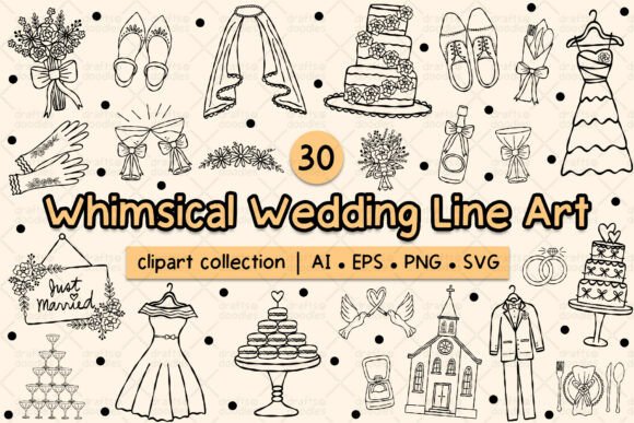 Enchanting Wedding Graphics for Creative Projects