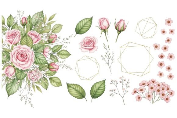 Geometric Floral Wedding Elements: A Design Asset Guide