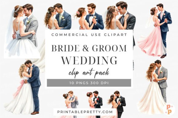 Graceful Bride and Groom Wedding PNG: Elevate Your Designs