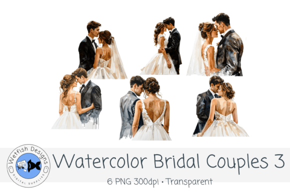 Watercolor PNG Wedding Bridal Couples 3: A Designer's Guide
