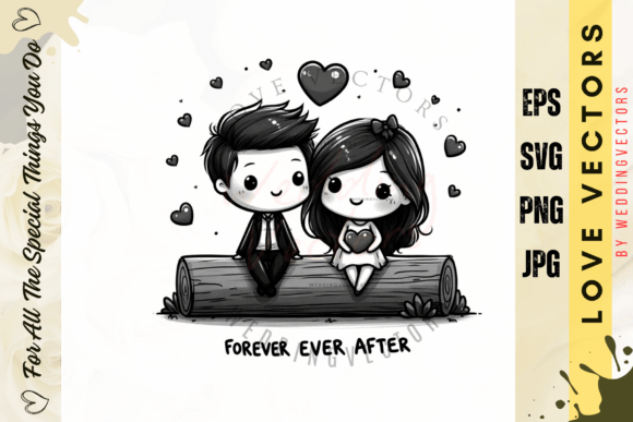 Wedding Couple and Love Vectors - C4935: A Designer's Guide to Romantic Assets