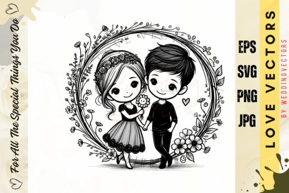 Wedding Couple and Love Vectors - C511: A Design Asset