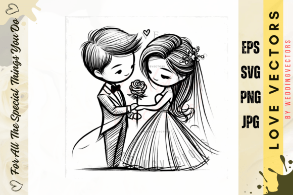 Wedding Couple and Love Vectors - C721: A Modern Romance
