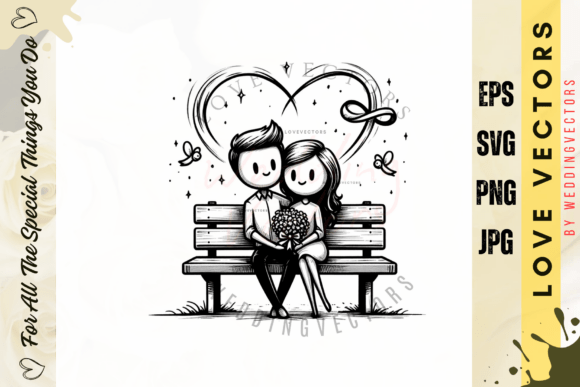 Wedding Couple and Love Vectors - C724: A Designer's Asset for Elegant Narratives