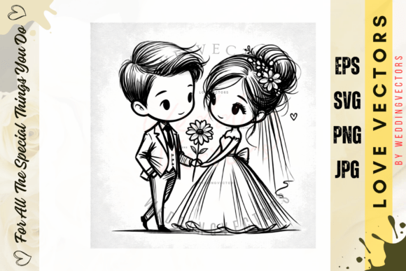 Wedding Couple and Love Vectors - C727