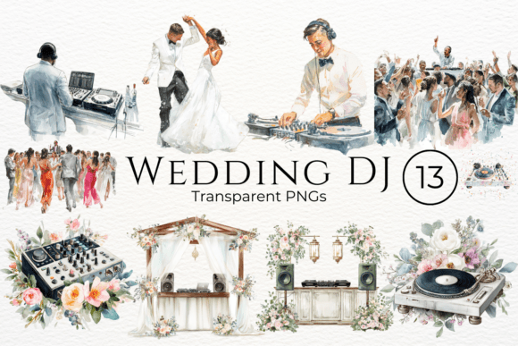 Wedding DJ Watercolor Clipart: A Digital Designer’s Best Friend