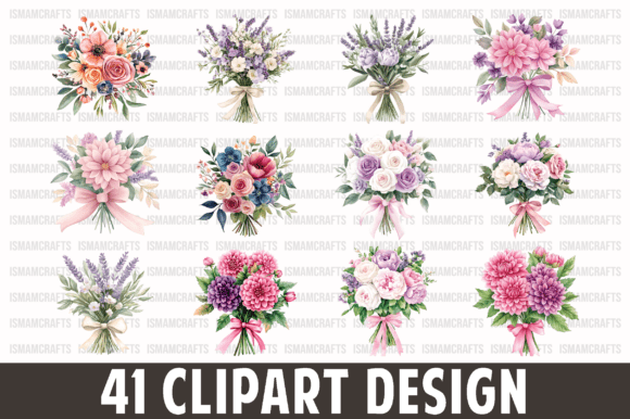 Wedding Flower Bouquet Clipart Bundle for Creative Projects