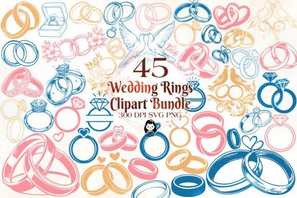 Wedding Rings SVG PNG Bundle: Versatile Design Assets for Creators