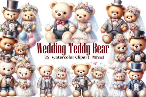 Wedding Teddy Bear Watercolor Clipart: A Designer's Asset Guide