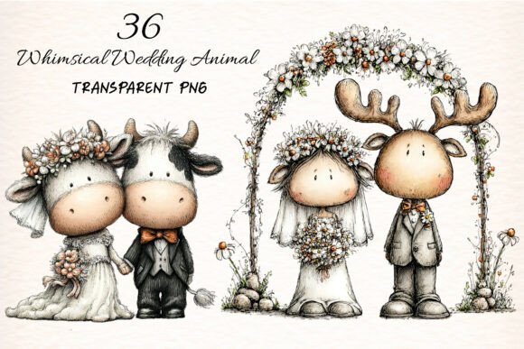 Whimsical Wedding Animal Clipart Bundle: Creative Uses